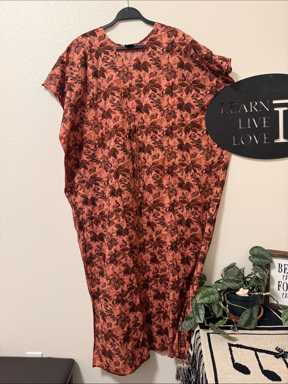 WOMEN Pants & Jumpsuits Rust Floral Short-Sleeve Jumpsuit